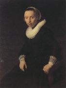 REMBRANDT Harmenszoon van Rijn Portrait of a young woman seted, (mk330 oil painting